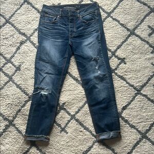 American Eagle Outfitters Blue Straight Leg Jeans with Classic Indigo Finish